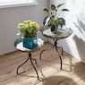Set of 2 Galvanized Scalloped Plant Stands, , large