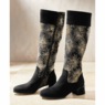 Midnight Velvet Embroidered Fireworks & Sequins Faux-Suede Boot for Women, , large