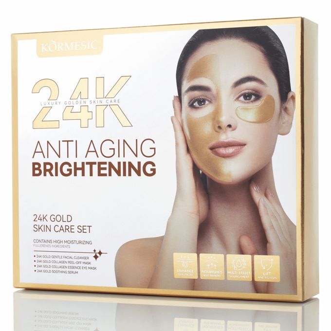 24K Gold Anti-Aging Brightening 4-Piece Set, , large