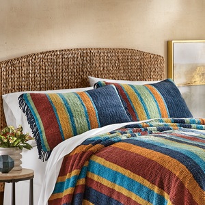 Multi-Stripe Chenille Sham, , large