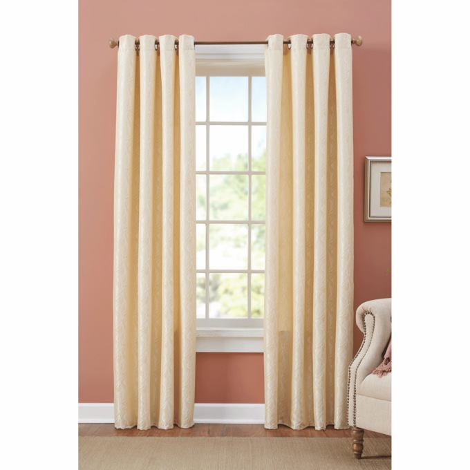 Jacquard Leaves Curtain, , large