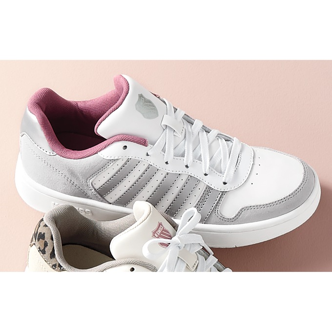 K-Swiss Women's Court Palisades Shoe, Gray Violet Silver White, large