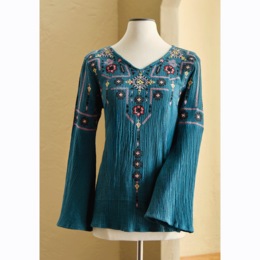 Tanya Embroidered Woven Top, , large