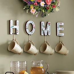 4-Piece Set Floral Home Letter-Hooks, , large
