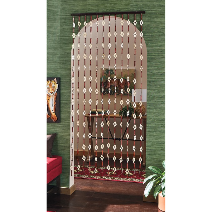 Diamond-Shaped Beaded Door Curtain, , large