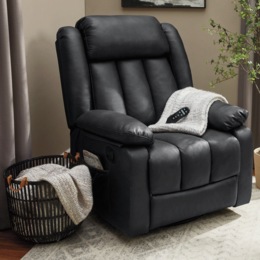 Swivel Rocking Recliner with Heat and Massage, , large