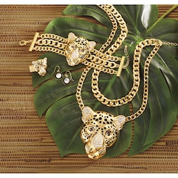 Leopard Goldtone Jewelry, , large