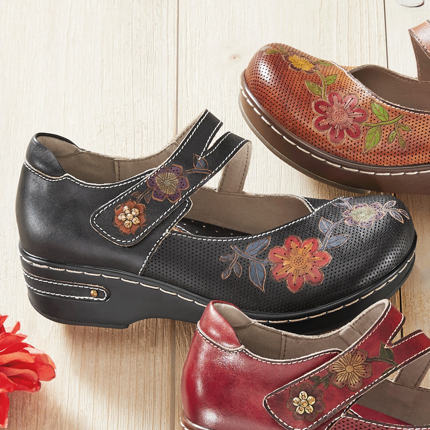 L'Artiste Mamataish Leather Mary Jane with Low Heel by Spring Step