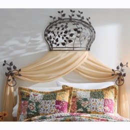 Ayla Leaf Bed Crown with 2 Tiebacks, , large