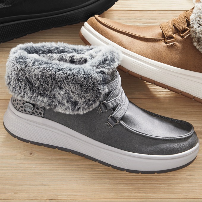 Skechers Slip-Ins Skip Cute Wave Fur Fancies Bootie, , large