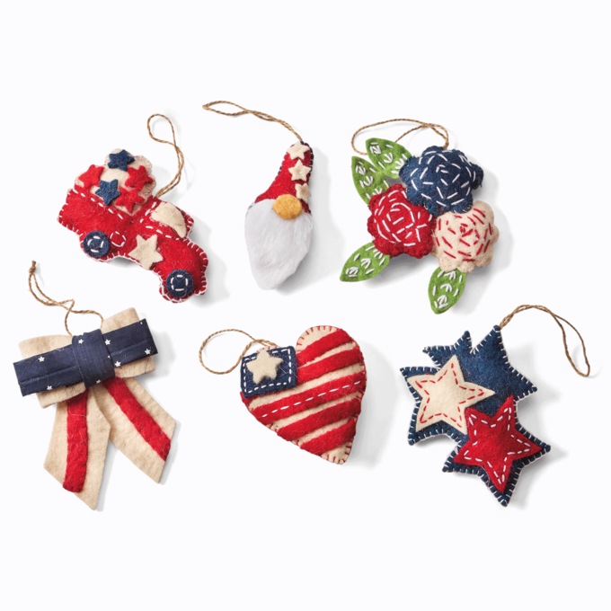 Set of 6 Patriotic Ornaments, , large