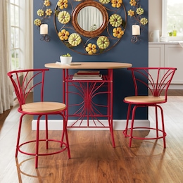 3-Piece Colorful Bistro Dining Set with Swivel Chairs, , large