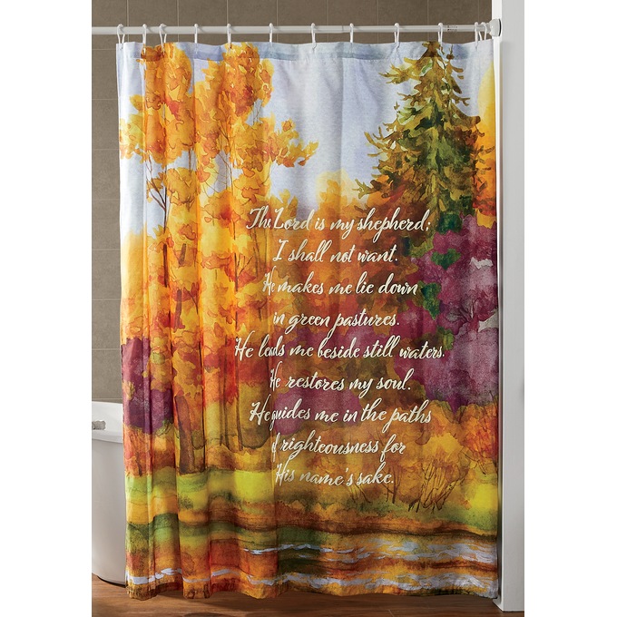 Fall Prayer Shower Curtain, , large