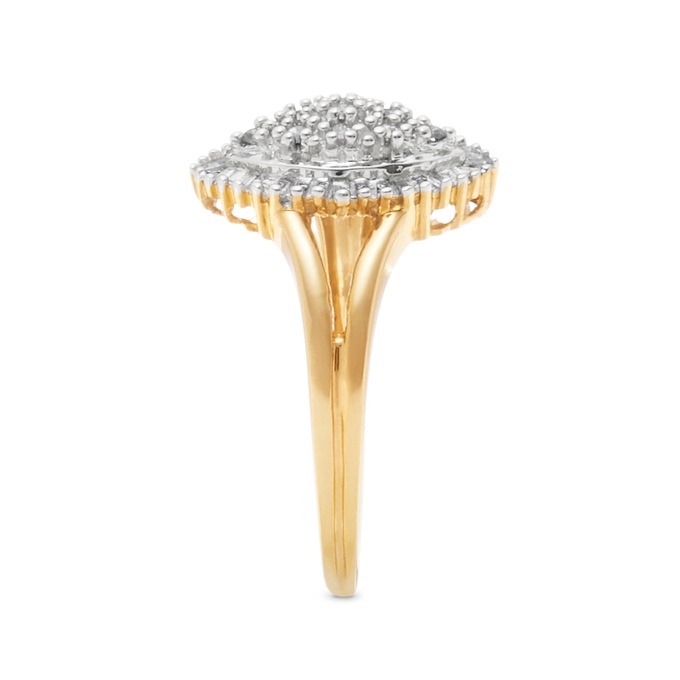 Diamond Marquise Cluster Ring, , large