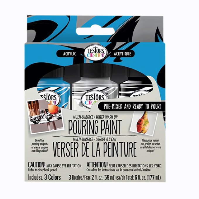 Testor 3-Piece Craft Pouring Paint Set, , large