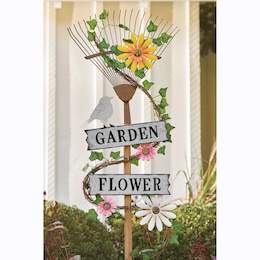 Metal Rake Yard Stake, , large