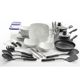 All U Need 45-Piece Combo Cookware &amp; Dinnerware Set, , large