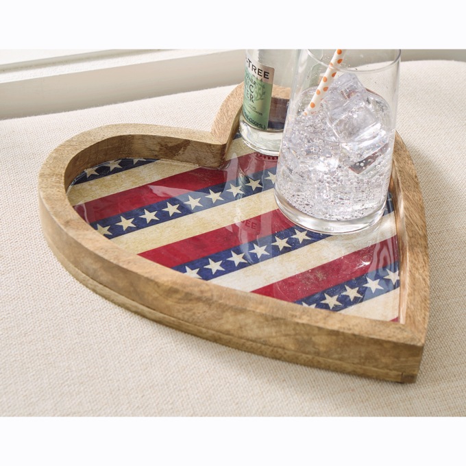 Wood Heart Tray, , large
