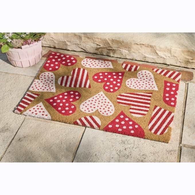 Love Hearts Coir Mat - 20" x 30", , large