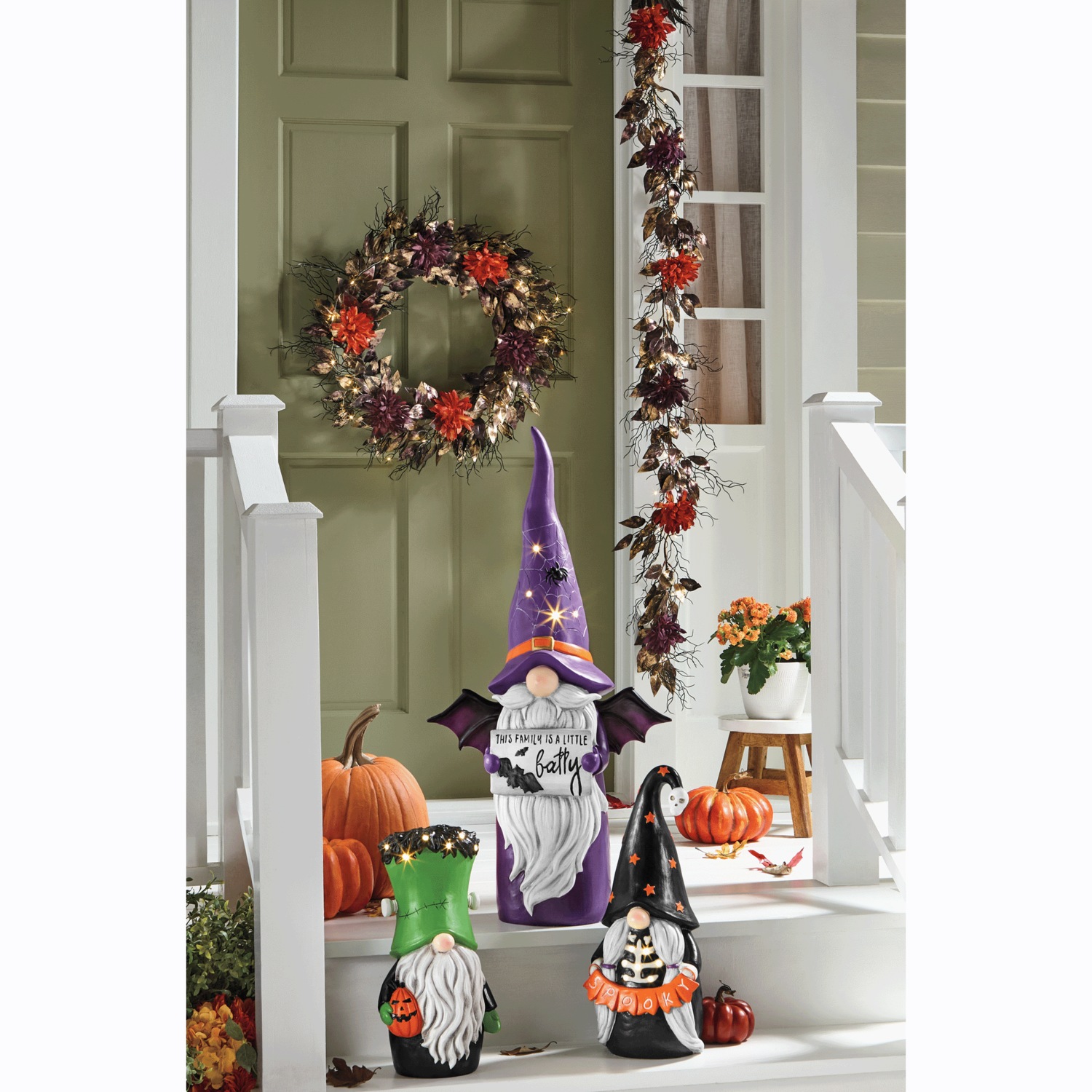 Lit Outdoor Halloween Wreath & Garland | Seventh Avenue