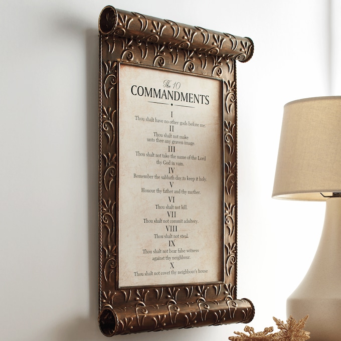 Ten Commandments Wall Plaque, , large