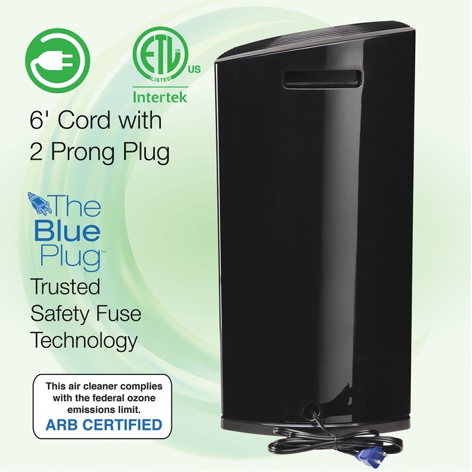 Lasko LP450 Air Purifier with Odor Reduction, Black, large