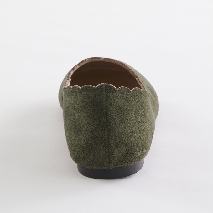 Scalloped Faux-Suede Flat for Women, , large