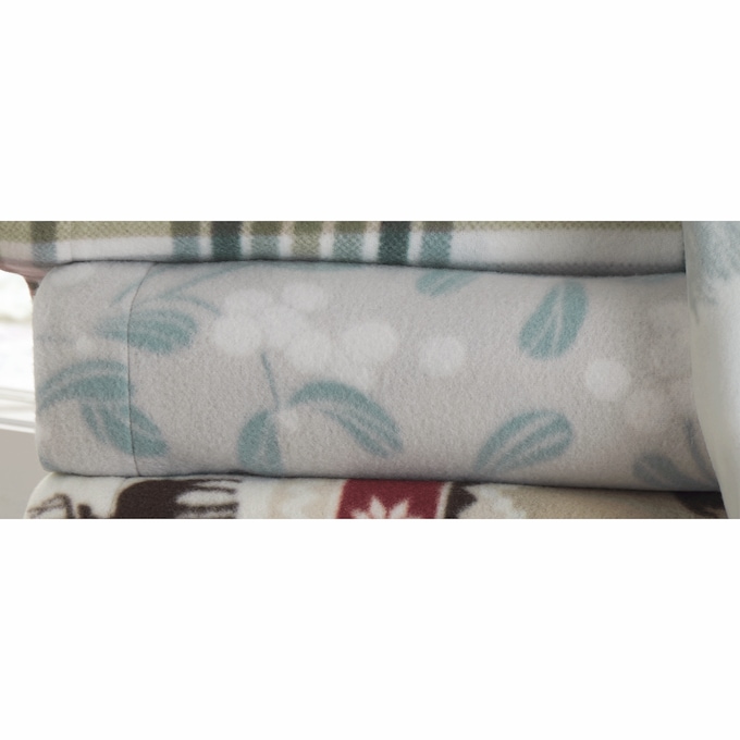 Printed Fleece Sheet Set, , large
