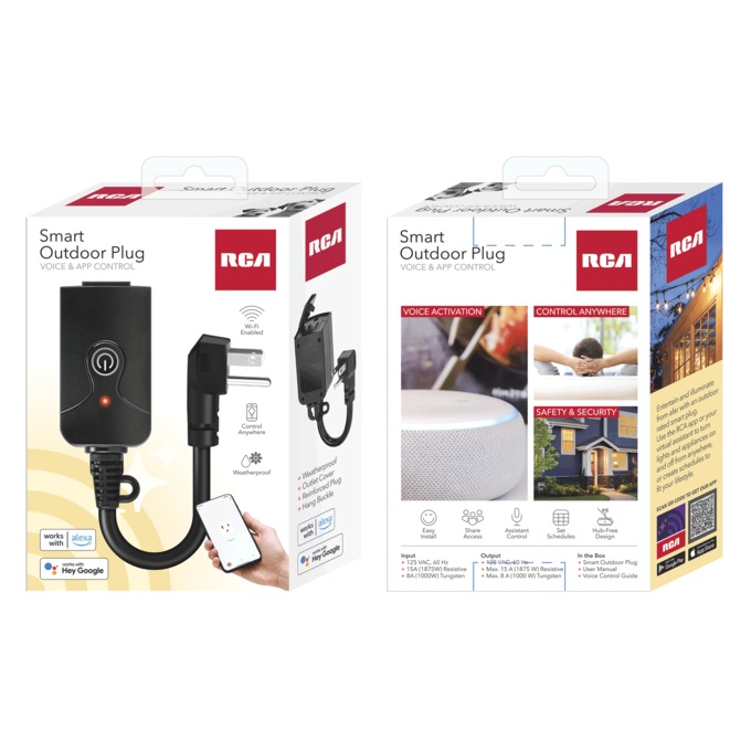 RCA Single Outlet Outdoor Smart Plug, , large