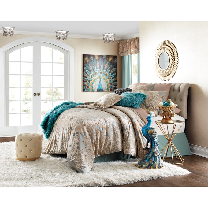 Embellished Peacock Wall Art, , large