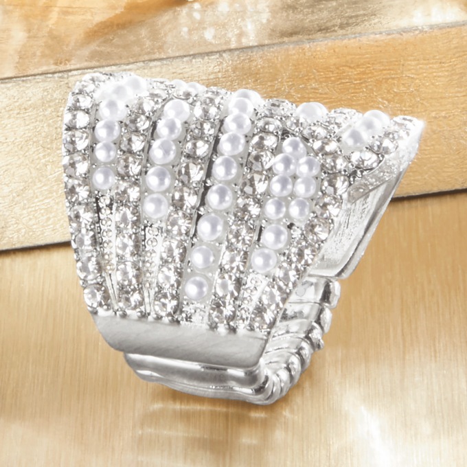 Jeweled Stretch-Band Ring, , large