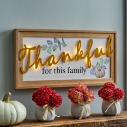Lit Thankful for This Family Sign, , large