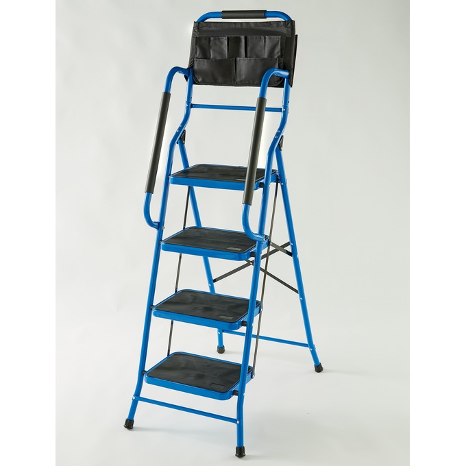 4-Step Safety Ladder, Blue, large