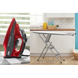 Montgomery Ward Steam Iron and Ironing Board &amp; Ladder with Iron Rest, , large