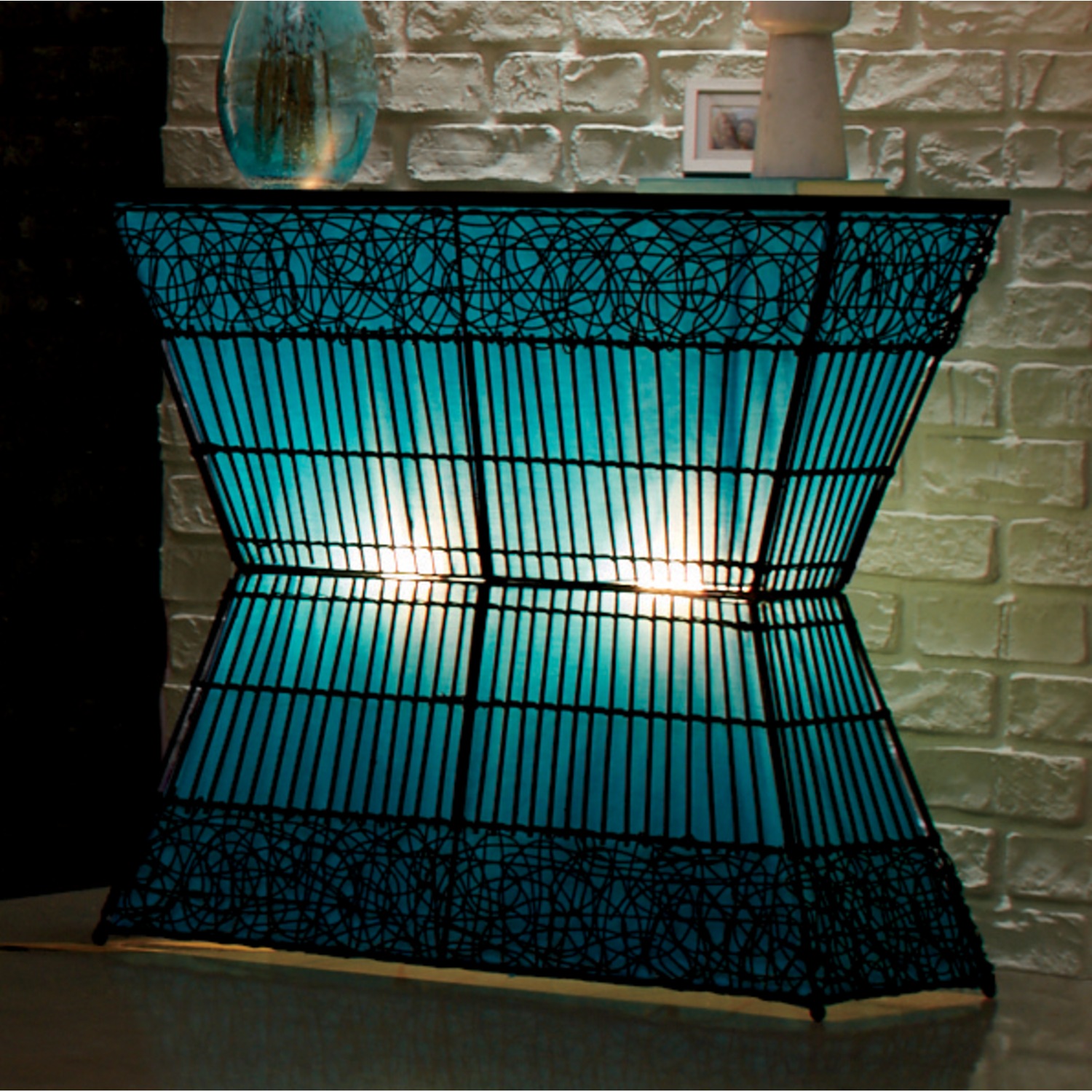 Zain Lighted Rattan Console Table Seventh Avenue