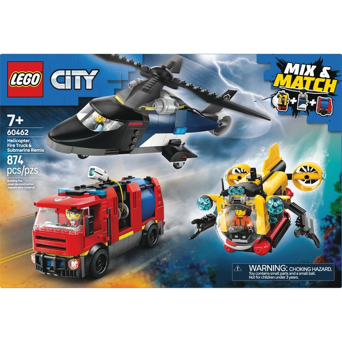 LEGO City Helicopter, Fire Truck & Submarine Remix, , large
