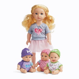 Busy Babysitter Doll and 3 Baby Dolls, , large