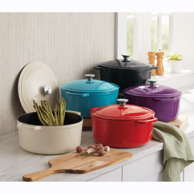 7-Qt. Enameled Cast Iron Casserole with Lid, , large