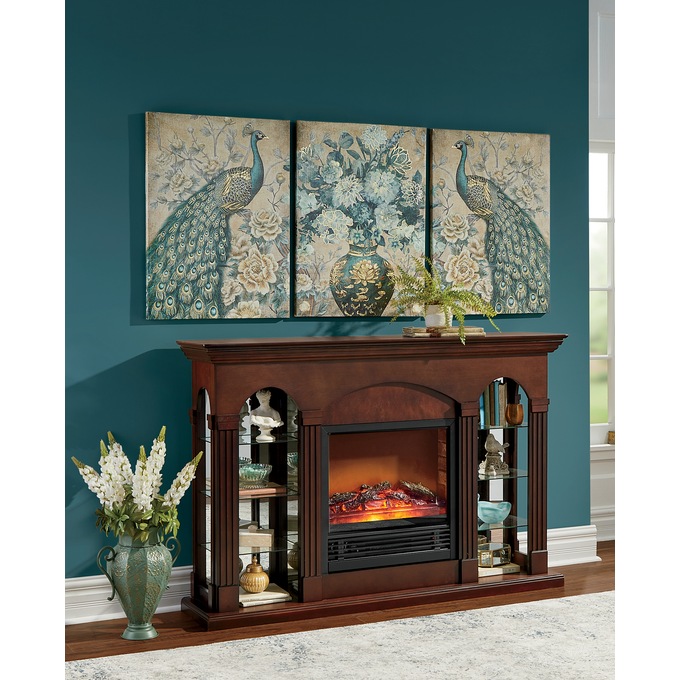 3-Piece Peacock and Vase Canvas Set, , large