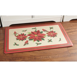 Poinsettia and Cardinal Anti-Fatigue Mat - 18&quot; x 30&quot;, , large