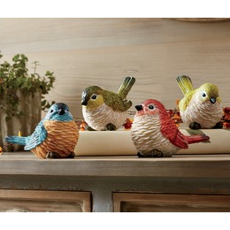 Set of 4 Little Bird Figurines, , large