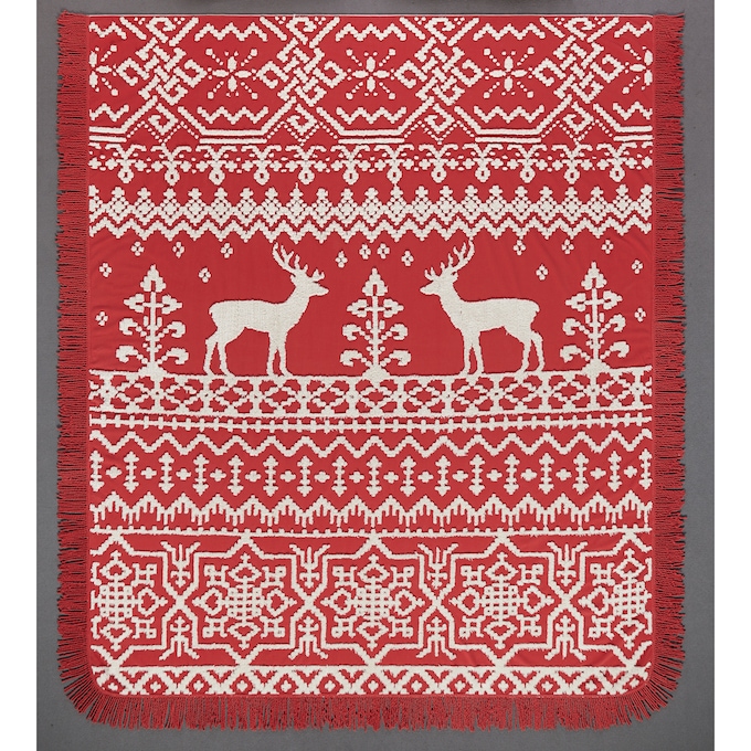 Fair Isle Chenille Bedspread, , large