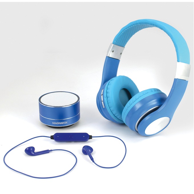 Magnavox 3-In-1 Combo Headphone, Earphone, and Speaker Set, , large
