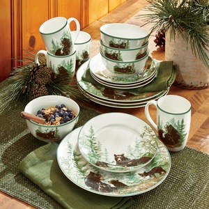 Black Bear Lodge Dinnerware Set, , large