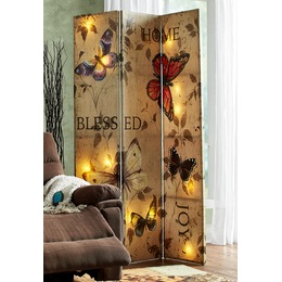 Lit Butterfly Reversible Room Screen, , large