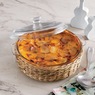 Dolly Covered Round Casserole with Wicker Basket, , large