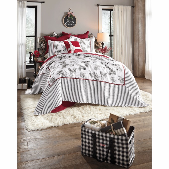 Winter Toile Oversized Quilt and Sham, , large