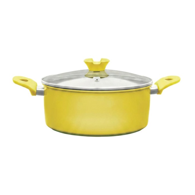 7-Piece Colorful Carbon Steel Nonstick Cookware Set, Lemon Glow, large