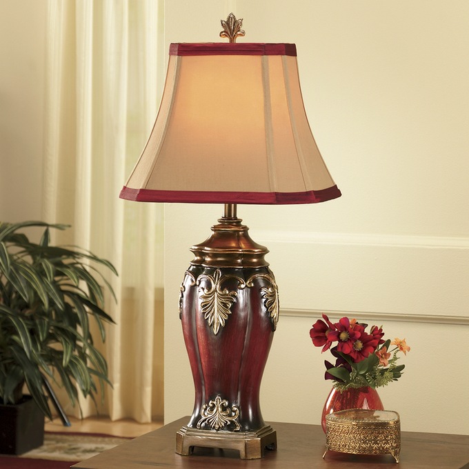 Dramatic Detail Burgundy Lamp Seventh Avenue