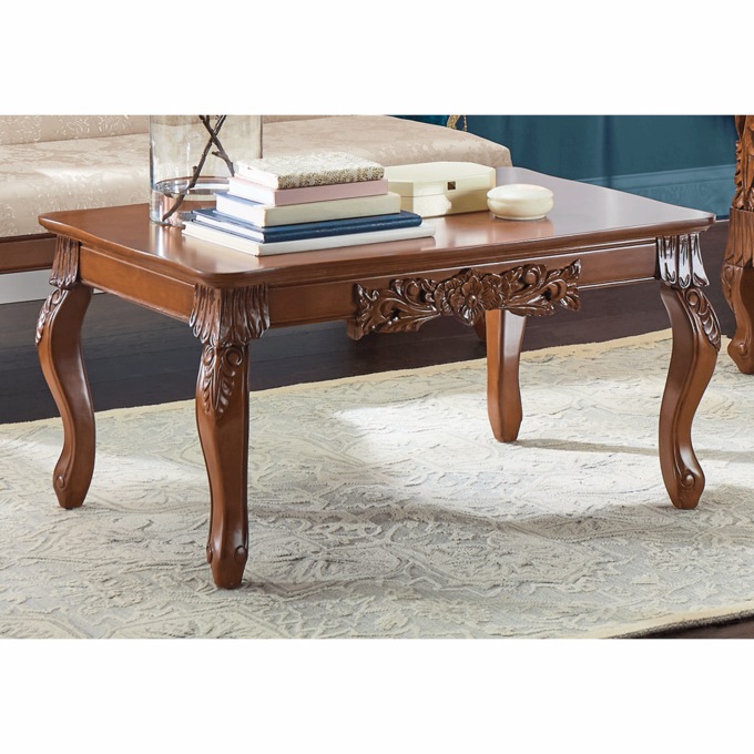 Lillianna Carved Traditional Coffee Table, , large